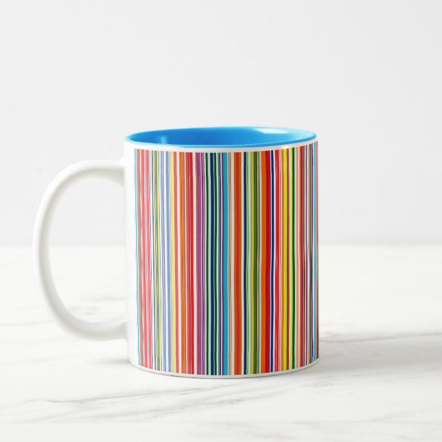 Regenbogen-Streifen Zweifarbige Tasse (Links)