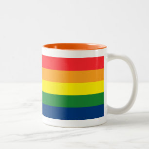 Regenbogen-Streifen Zweifarbige Tasse