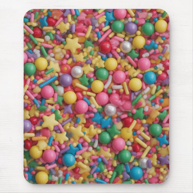 Regenbogen Streusel Farbige Muster Mousepad (Vorne)