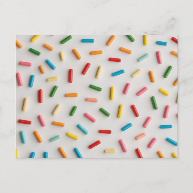 Regenbogen Streusel Farbige Muster Postkarte (Vorderseite)