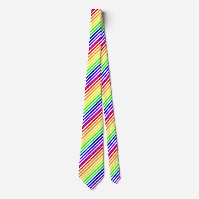 Regenbogen Striped Krawatte (Vorderseite)