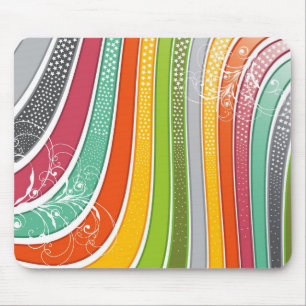 Regenbogen Stripes buntes blühen Sterne Mousepad