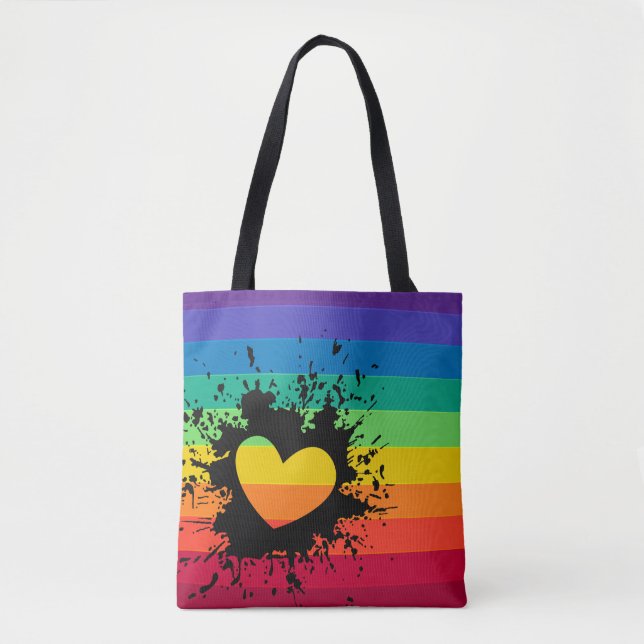 Regenbogen stripes Herz-Spritzer LGBT (Vorderseite)