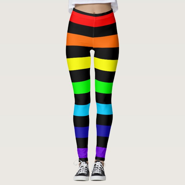Regenbogen Stripes Leggings (Vorderseite)