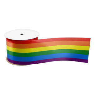 Regenbogen Stripes Unterstützung des Gay Satinband