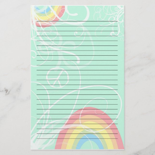 Regenbogen-Strudel-Briefpapier Briefpapier (Vorderseite)