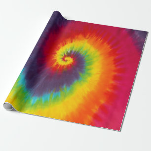 Regenbogen-Strudel-Krawatten-Groovy cooles buntes Geschenkpapier