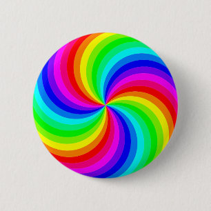 Regenbogen-Strudel Pinwheel des Spaßes Button