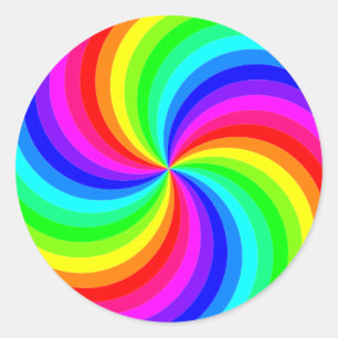 Regenbogen-Strudel Pinwheel des Spaßes Runder Aufkleber