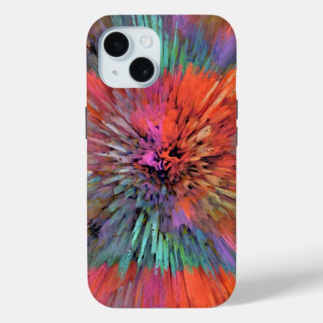 Regenbogen-Supernova-Fraktal-Kunst Case-Mate iPhone Hülle (Rückseite)