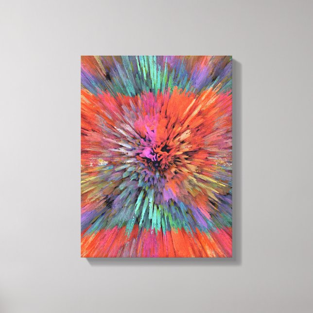 Regenbogen-Supernova-Fraktal-Kunst Leinwanddruck (Vorderseite)