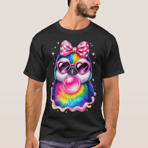 Regenbogen Süßer Pinguin Pustet Kaugummi Brille T-Shirt