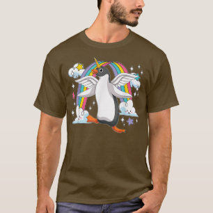 Regenbogen Süßer Vogel Penguincorn Tier Magisch Un T-Shirt