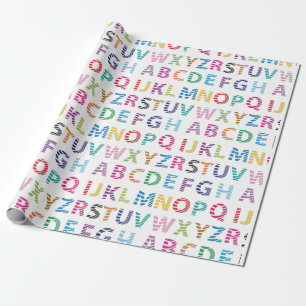 Regenbogen Süßes Alphabet Geschenkpapier
