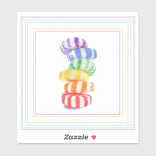 REGENBOGEN-SÜßIGKEIT 6" Vinyl-Aufkleber Aufkleber