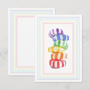 REGENBOGEN-SÜSSIGKEITEN 3,5x5 Flachkarte Karte