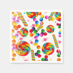 Regenbogen Süßigkeiten Süße Geburtstagsfeier Candy Serviette