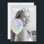 ~* Regenbogen Sweet 16 FOTO Ballon AP29 Geburtstag Einladung<br><div class="desc">(Suche nach ähnlichen Designs auf verschiedenen Produkten in AP29) (Dieses Design kann leicht an JEDES Alter oder EVENT angepasst werden) Erfahren Sie, wenn Sie Hilfe benötigen. *~* Energie-Enhanced SWEET 16 Geburtstag Einladung. Ändern / Bearbeiten Sie den Text und das FOTO des süßen 16 Geburtstagskarls. Abstrakte Künstlerische Girly Chic SWEET 16...</div>