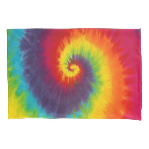 Regenbogen Swirl Tie Dye Groovy Coole Farben Kissenbezug