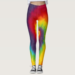 Regenbogen Swirl Tie Dye Groovy Coole Farben Leggings