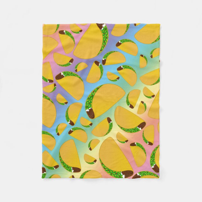 Regenbogen Tacos Fleecedecke (Vorderseite)