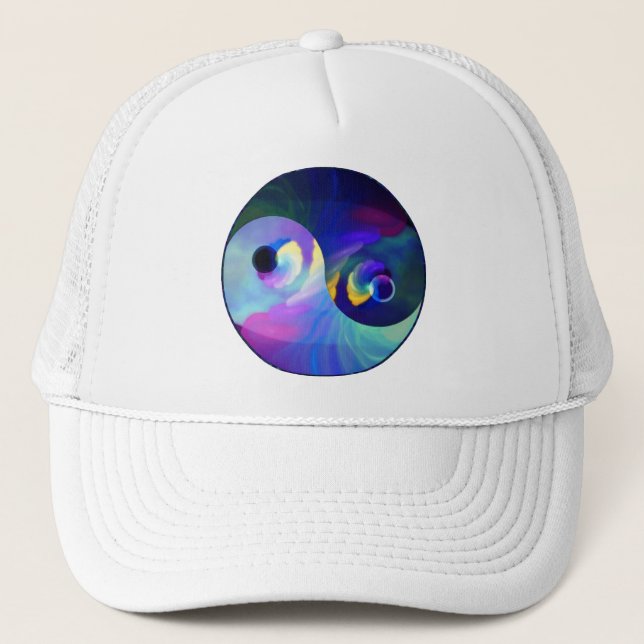 Regenbogen Taijitu Yin Yang Truckerkappe (Vorderseite)