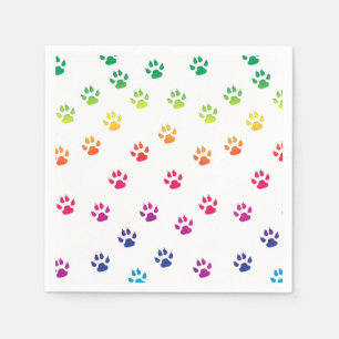Regenbogen-Tatzen-Drucke Serviette