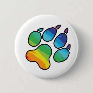 Regenbogen-Tatzen-Knopf Button