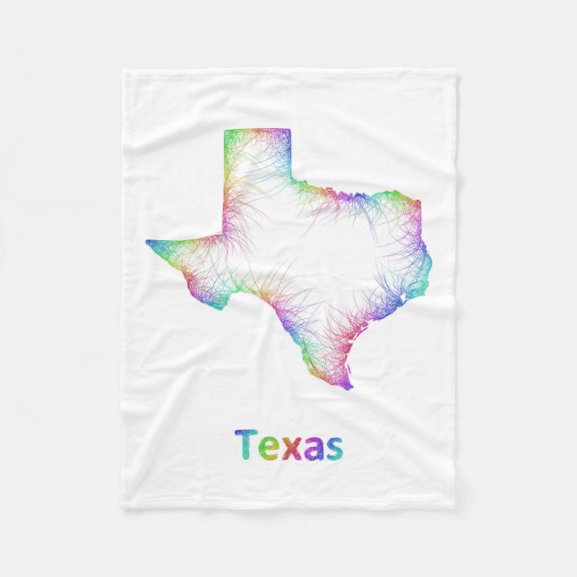 Regenbogen-Texas-Karte Fleecedecke (Vorderseite)