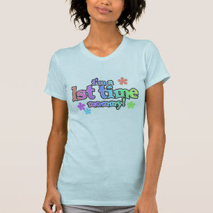 Regenbogen-Text-erstes Mal-Mama T-Shirt