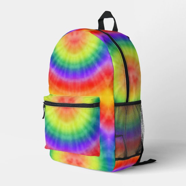 Regenbogen-Tie-Dye Bedruckter Rucksack (Rückseitige Ecke Rechts)