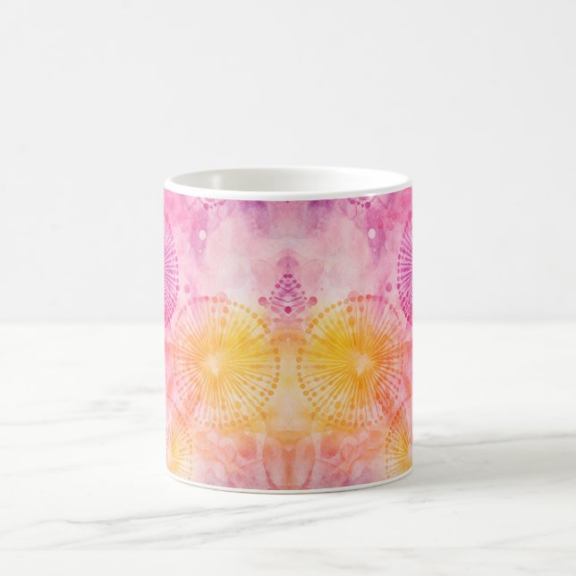 Regenbogen-Tie-Dye-Kunst Kaffeetasse (Mittel)