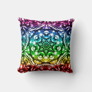 Regenbogen-Tie-Dye-Mandala-Stern Kissen