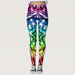 Regenbogen-Tie-Dye-Mandala-Stern Leggings