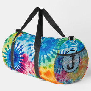 Regenbogen-Tie-Dye-Monogramm personalisierte Ausrü Duffle Bag