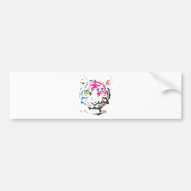 Regenbogen-Tiger Autoaufkleber (Vorne)