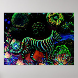 Regenbogen-Tiger Poster
