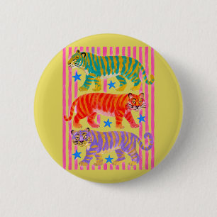 Regenbogen-Tiger-Träume Button