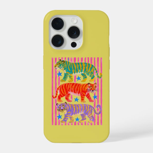 Regenbogen-Tiger-Träume iPhone Hülle (Rückseite)