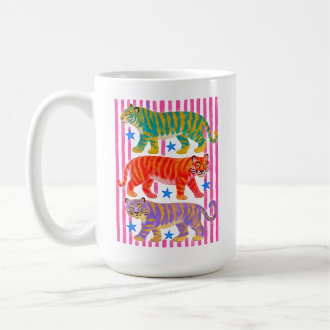 Regenbogen-Tiger-Träume Kaffeetasse (Links)