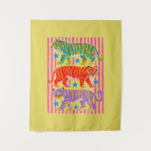 Regenbogen-Tiger-Träume Wandteppich