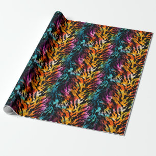 Regenbogen-Tigerstreifen Geschenkpapier
