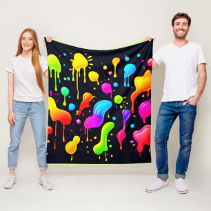 Regenbogen-Tinten-Farbspritzer Fleecedecke