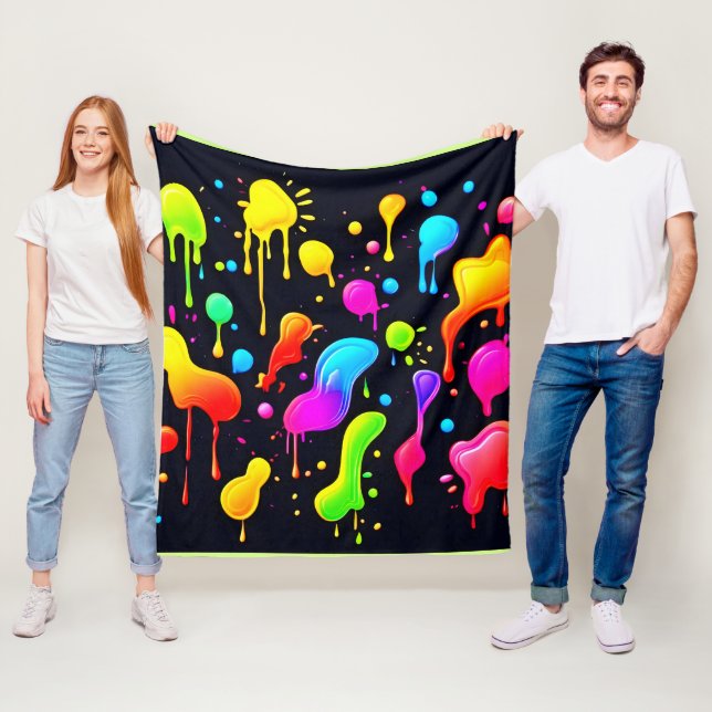 Regenbogen-Tinten-Farbspritzer Fleecedecke (Beispiel)