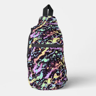 Regenbogen-Tintenspritzer extrem: Crossbody Bag
