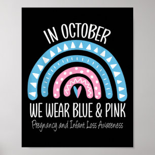 Regenbogen tragen blaurosa Schwangerschaft und Säu Poster