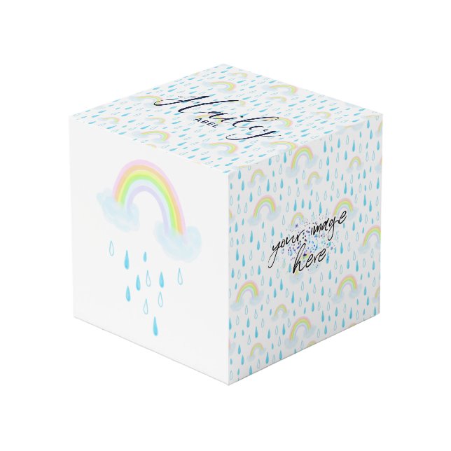 Regenbogen-Träume Würfel (Vorderseite Schrägansicht)