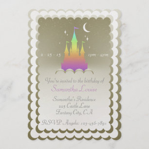 Regenbogen-träumerisches Schloss im Einladung