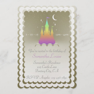 Regenbogen-träumerisches Schloss im Einladung