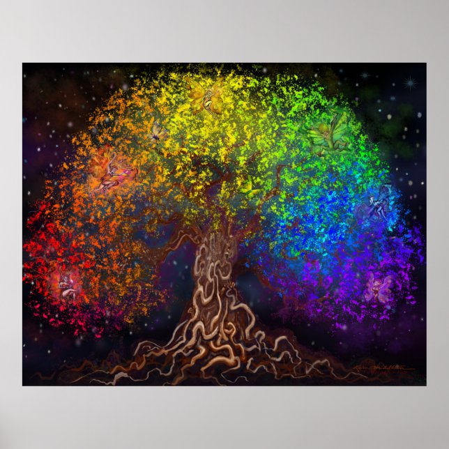 Regenbogen-Tree-Poster Poster (Vorne)